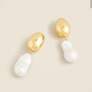J. Crew Gold White Pearl Earrings